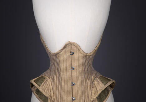 Silk & Leather Underbust Corset With Hip Fins By Sparklewren, c. 2011, United Kingdom. The Underpinnings Museum. Photography by Tigz Rice.