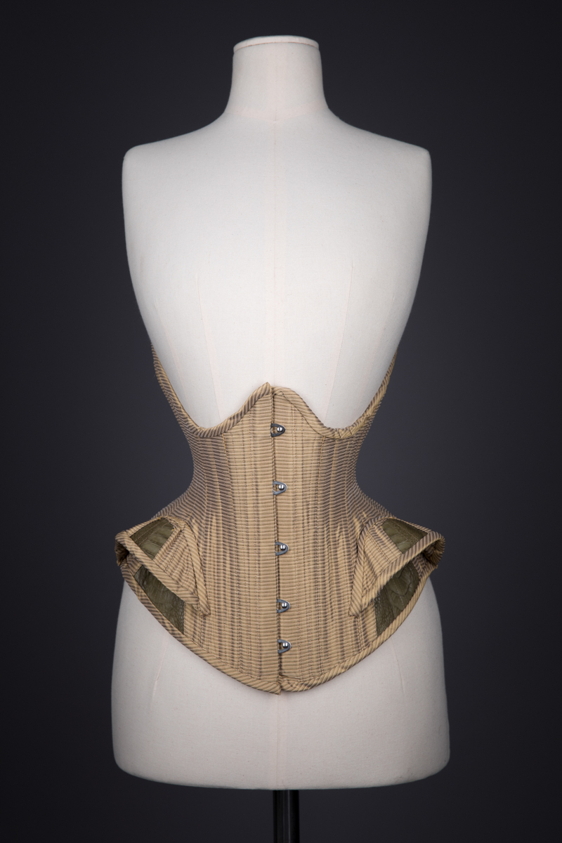 Silk & Leather Underbust Corset With Hip Fins By Sparklewren, c. 2011, United Kingdom. The Underpinnings Museum. Photography by Tigz Rice.
