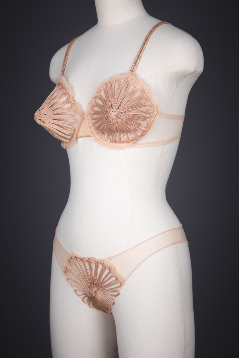 'Feuillage' Silk Soutache Cone Bra & Briefs By Jean Paul Gaultier For La Perla, 2010, Italy. The Underpinnings Museum. Photography by Tigz Rice.