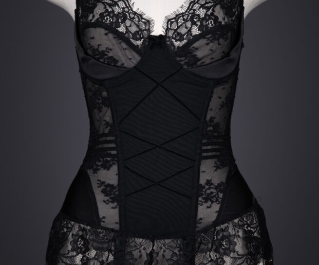 'Van Mimi' Velvet Ribbon & Lace Basque by Kiss Me Deadly, c. 2008, Made in China, Designed in the UK. The Underpinnings Museum. Photography by Tigz Rice