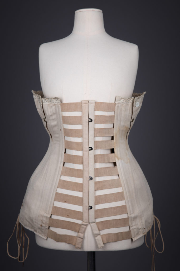 Maternity & Nursing Corset With Open Bust, Elasticated Panelling & Laced Side Seams By Corset Au Coeur, c. 1910s, France. The Underpinnings Museum. Photography by Tigz Rice