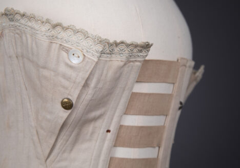 Maternity & Nursing Corset With Open Bust, Elasticated Panelling & Laced Side Seams By Corset Au Coeur, c. 1910s, France. The Underpinnings Museum. Photography by Tigz Rice