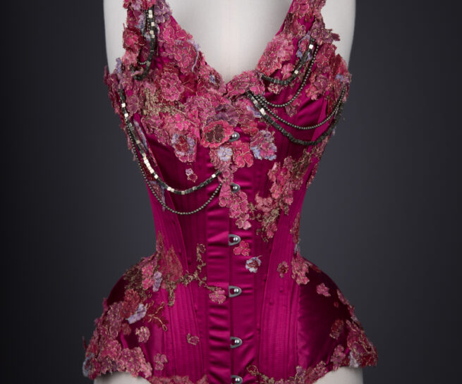 Cyclamen Butterfly Overbust Corset By Sparklewren, 2017, United Kingdom. The Underpinnings Museum. Photography by Tigz Rice