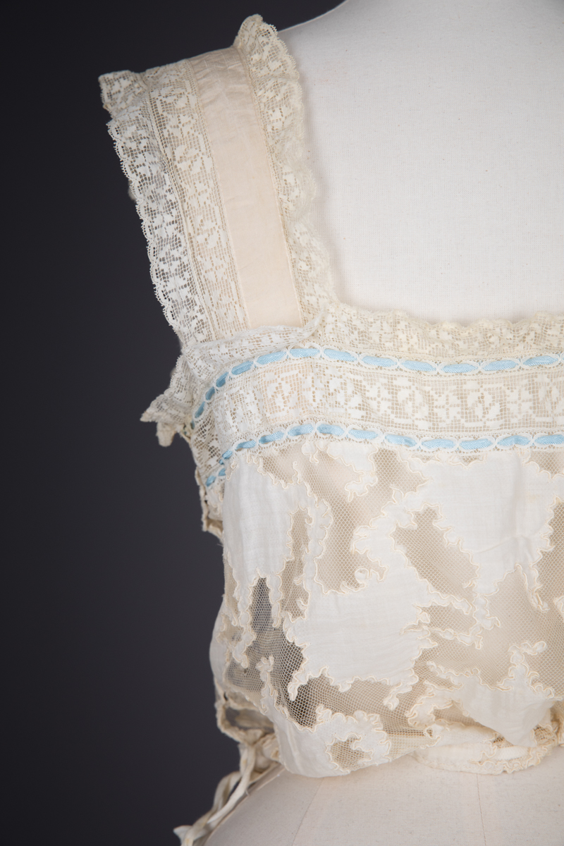 Cotton Tulle Corset Cover With Cotton Lawn Appliqué, Filet Lace Trims &  Silk Ribbon