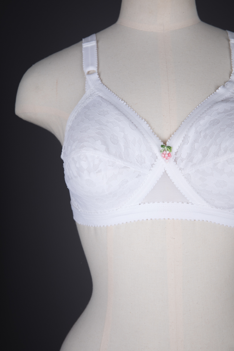 70s Playtex Cross Your Heart Bra Size 34C Style 655 Vintage White Brasierre  Poly and Nylon Pretty Trim Made in USA 