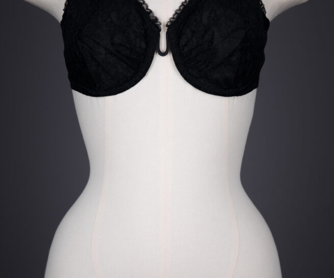 Lace & Nylon Monowire Bra With U Separator By Rosy, c. 1950s, France. The Underpinnings Museum. Photography by Tigz Rice.
