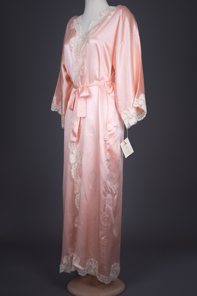 Silk With Lace Appliqué Robe & Slip Set By Victoria's Secret, c. 1980s, USA. The Underpinnings Museum. Photography by Tigz Rice