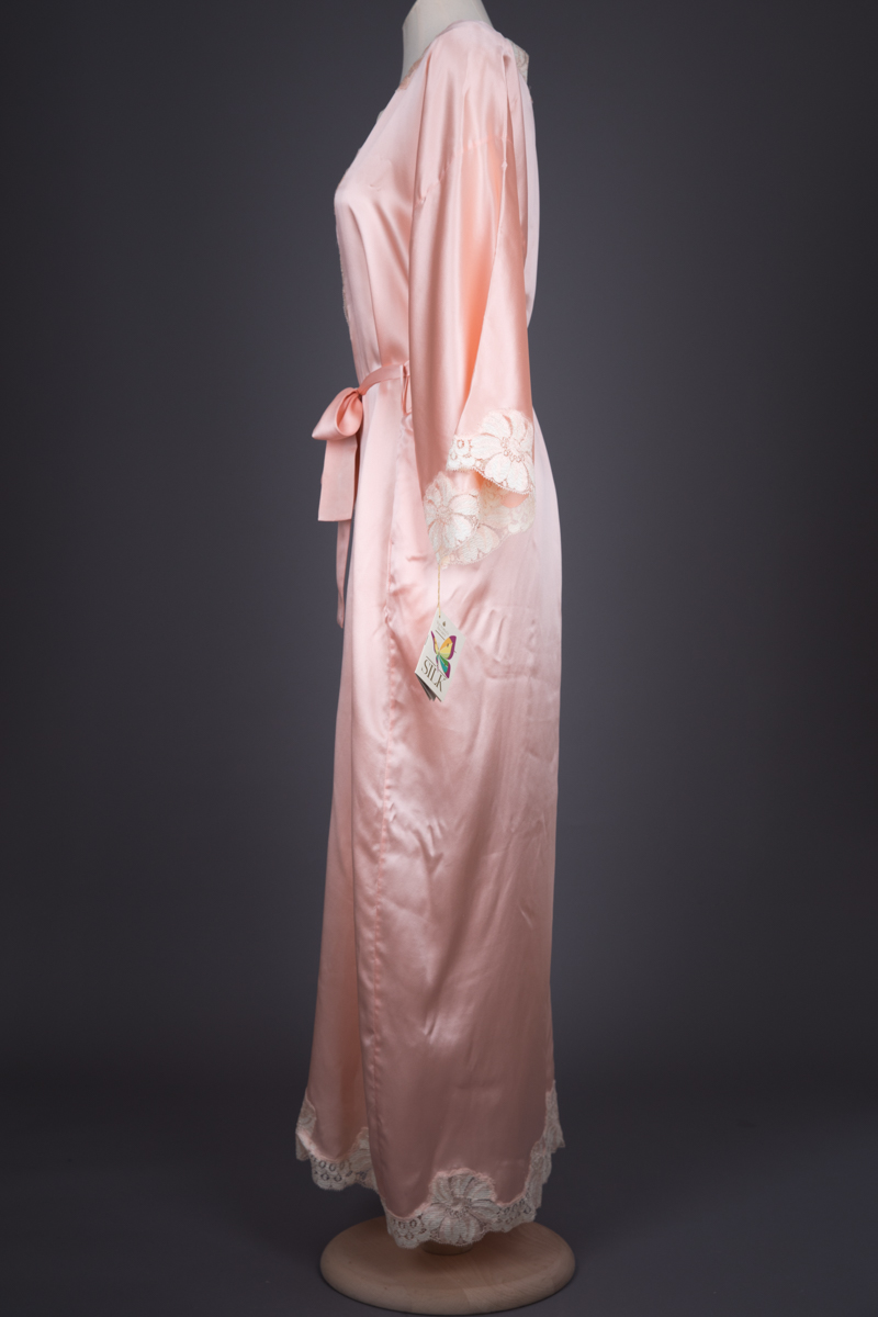 Silk With Lace Appliqué Robe & Slip Set By Victoria's Secret, c. 1980s, USA. The Underpinnings Museum. Photography by Tigz Rice