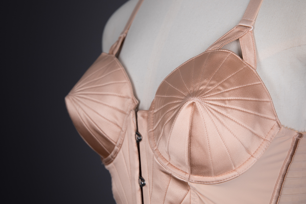 'Surpiqué' Quilted Satin Cone Bra Bodysuit By Jean Paul Gaultier For La Perla, c. 2010, Italy. The Underpinnings Museum. Photography by Tigz Rice.