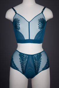 'Feuillage' Silk Soutache Cone Bra & Briefs By Jean Paul Gaultier For La Perla, c. 2011, Italy. The Underpinnings Museum. Photography by Tigz Rice.