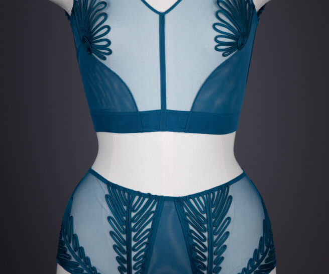 'Feuillage' Silk Soutache Cone Bra & Briefs By Jean Paul Gaultier For La Perla, c. 2011, Italy. The Underpinnings Museum. Photography by Tigz Rice.