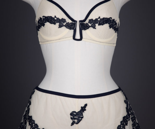 'Marin' Tattoo Embroidered Tulle Bra & Shorts By Jean Paul Gaultier For La Perla, c. 2012, Italy. The Underpinnings Museum. Photography by Tigz Rice.