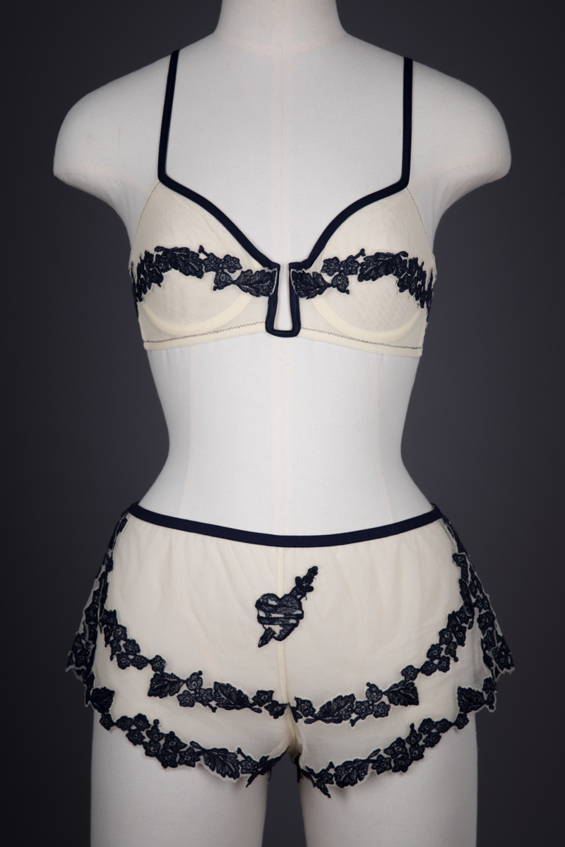 Marin' Tattoo Embroidered Tulle Bra & Shorts By Jean Paul Gaultier For La  Perla