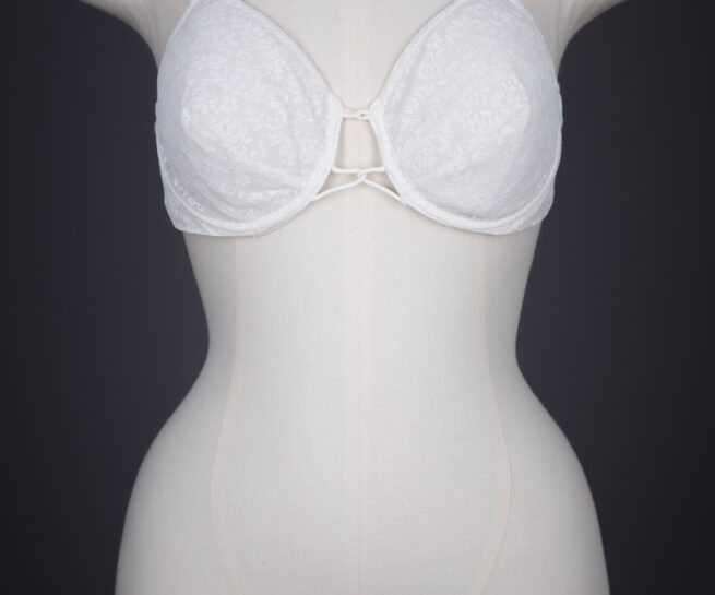 Lace Underwire Bra With Velcro Fastening By Christian Dior, c. 1957, France. The Underpinnings Museum. Photography by Tigz Rice