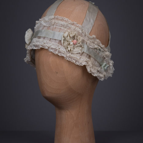 Silk Ribbon, Cotton Tulle & Lace Boudoir Headband By Simonettes, c. 1925, USA. The Underpinnings Museum. Photography by Tigz Rice.