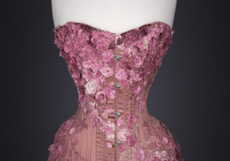 Falling Blossoms Overbust Corset By Sparklewren, c. 2015, United Kingdom. The Underpinnings Museum. Photography by Tigz Rice