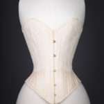 Champagne Silk & Lace Sweetheart Overbust Corset By Sparklewren, c. 2011, United Kingdom. The Underpinnings Museum. Photography by Tigz Rice
