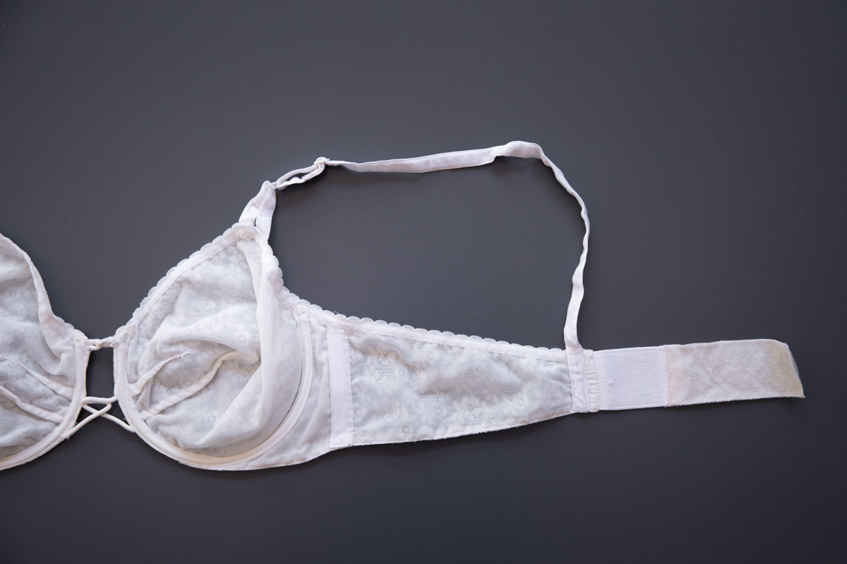 Lace Underwire Bra With Velcro Fastening By Christian Dior, c. 1957, France. The Underpinnings Museum. Photography by Tigz Rice