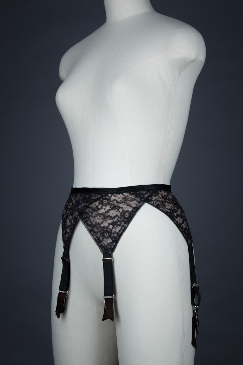 Nylon Lace Overlap Suspender Belt By Treo, c. 1950s, USA. The Underpinnings Museum. Photography by Tigz Rice.