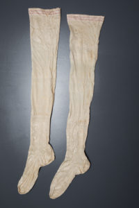 Embroidered & Monogrammed Cream Silk Stockings