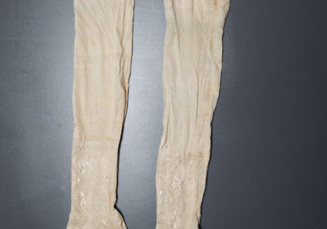 Embroidered & Monogrammed Cream Silk Stockings