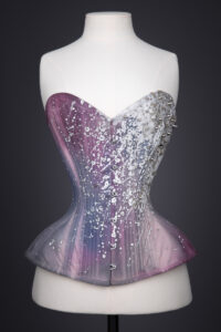 'Nebula' Painted Cotton Coutil Corset By Sparklewren, 2014, UK. The Underpinnings Museum. Photography by Tigz Rice.