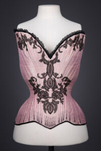 Silk Dupion & Lace Appliqué Overbust Corset By Sparklewren, c. 2011, UK. The Underpinnings Museum. Photography by Tigz Rice.