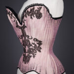 Silk Dupion & Lace Appliqué Overbust Corset By Sparklewren, c. 2011, UK. The Underpinnings Museum. Photography by Tigz Rice.