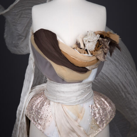 Draped Silk 'Birdswing' Corset By Sparklewren, c. 2012, UK. The Underpinnings Museum. Photography by Tigz Rice.
