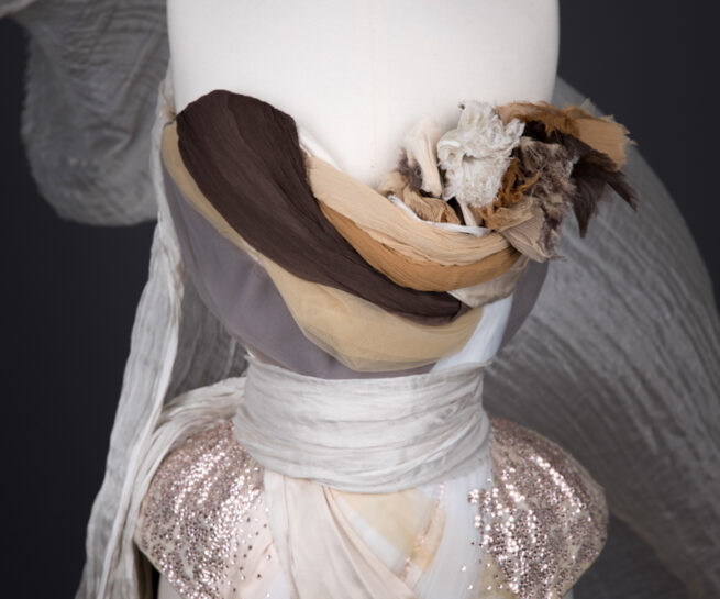 Draped Silk 'Birdswing' Corset By Sparklewren, c. 2012, UK. The Underpinnings Museum. Photography by Tigz Rice.