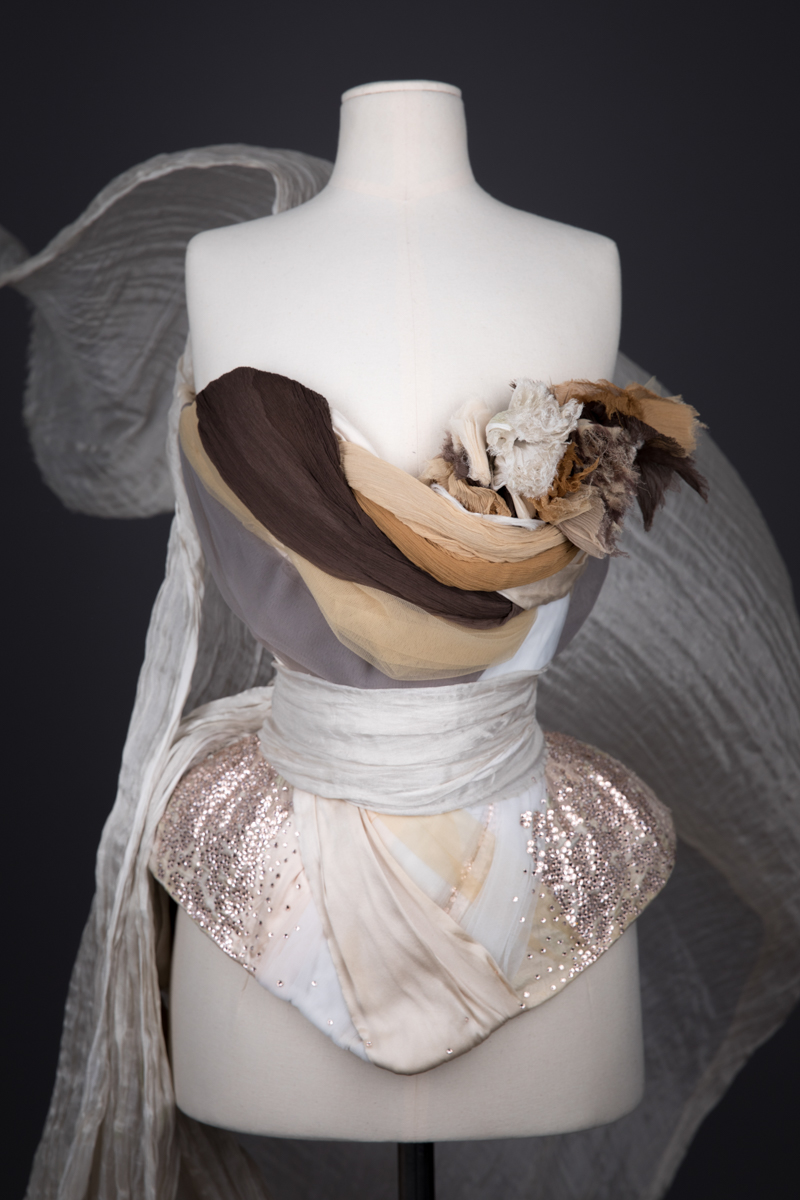 Draped Silk 'Birdswing' Corset By Sparklewren, c. 2012, UK. The Underpinnings Museum. Photography by Tigz Rice.