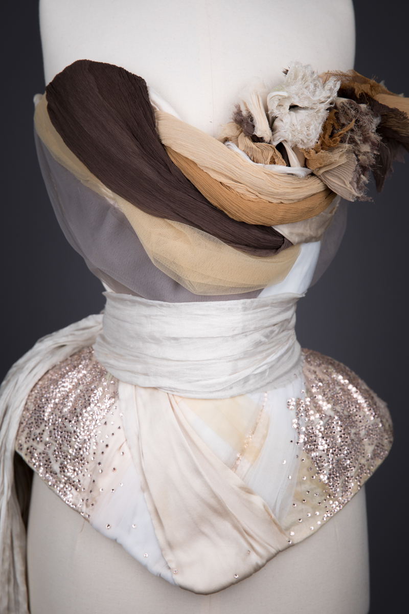 Draped Silk 'Birdswing' Corset By Sparklewren, c. 2012, UK. The Underpinnings Museum. Photography by Tigz Rice.
