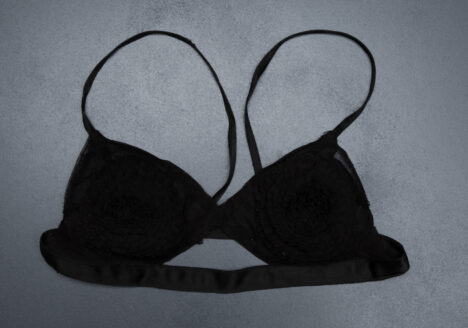 Black Cotton Tulle Ruffle Bra, c. 1930s, France, The Underpinnings Museum. Photography by Tigz Rice.