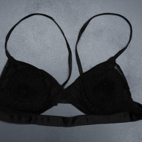 Black Cotton Tulle Ruffle Bra, c. 1930s, France, The Underpinnings Museum. Photography by Tigz Rice.