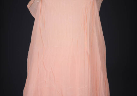 Pleated Silk Crepe Slip & Tap Pants With Drawn Thread Work & Monogram Embroidery, c. 1920s, Great Britain. The Underpinnings Museum. Photography by Tigz Rice.