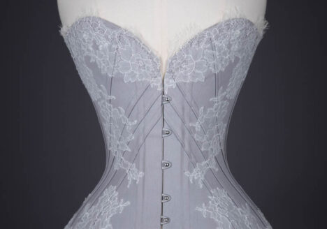 Soft Dove Coutil & Lace Appliqué Midbust Corset By Sparklewren, 2014, United Kingdom.