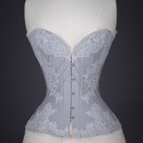 Soft Dove Coutil & Lace Appliqué Midbust Corset By Sparklewren, 2014, United Kingdom.