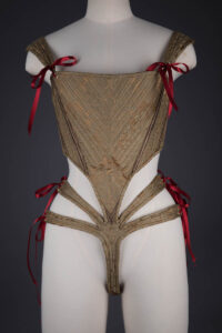Structured Cage Bodysuit With Ribbon Lacing By Sparklewren, 2011, UK. The Underpinnings Museum. Photography by Tigz Rice