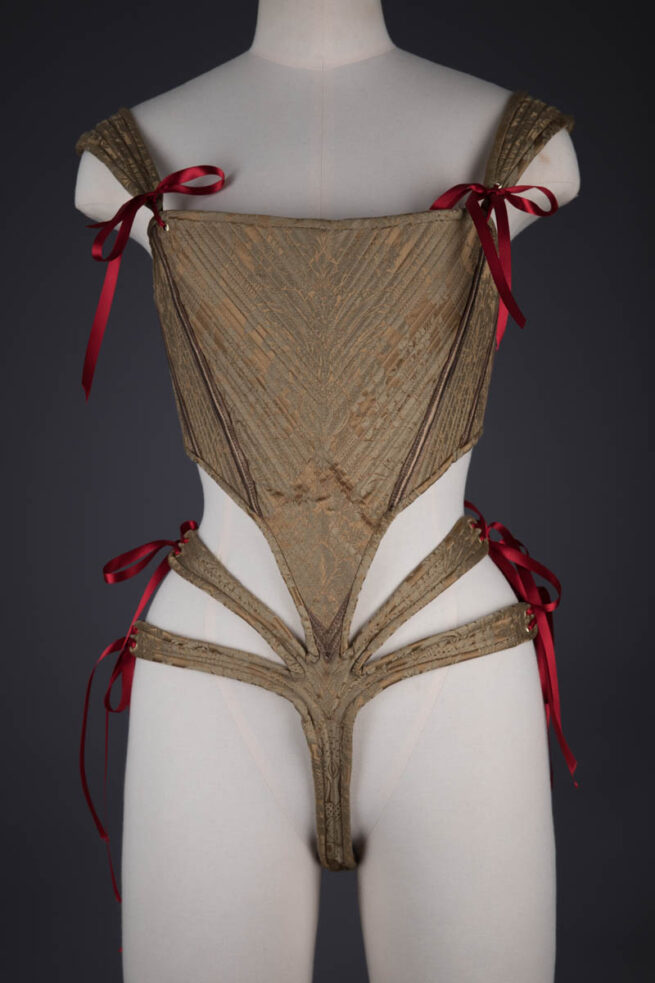 Structured Cage Bodysuit With Ribbon Lacing By Sparklewren, 2011, UK. The Underpinnings Museum. Photography by Tigz Rice