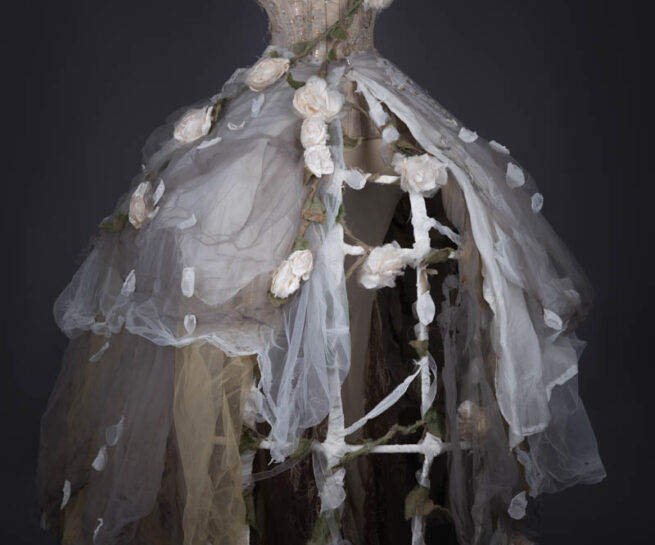 'Flights Of Fancy' Silk Corset, Skirt & Cage Crinoline By Rosie Red Corsetry & Couture, 2012, UK. The Underpinnings Museum. Photography by Tigz Rice