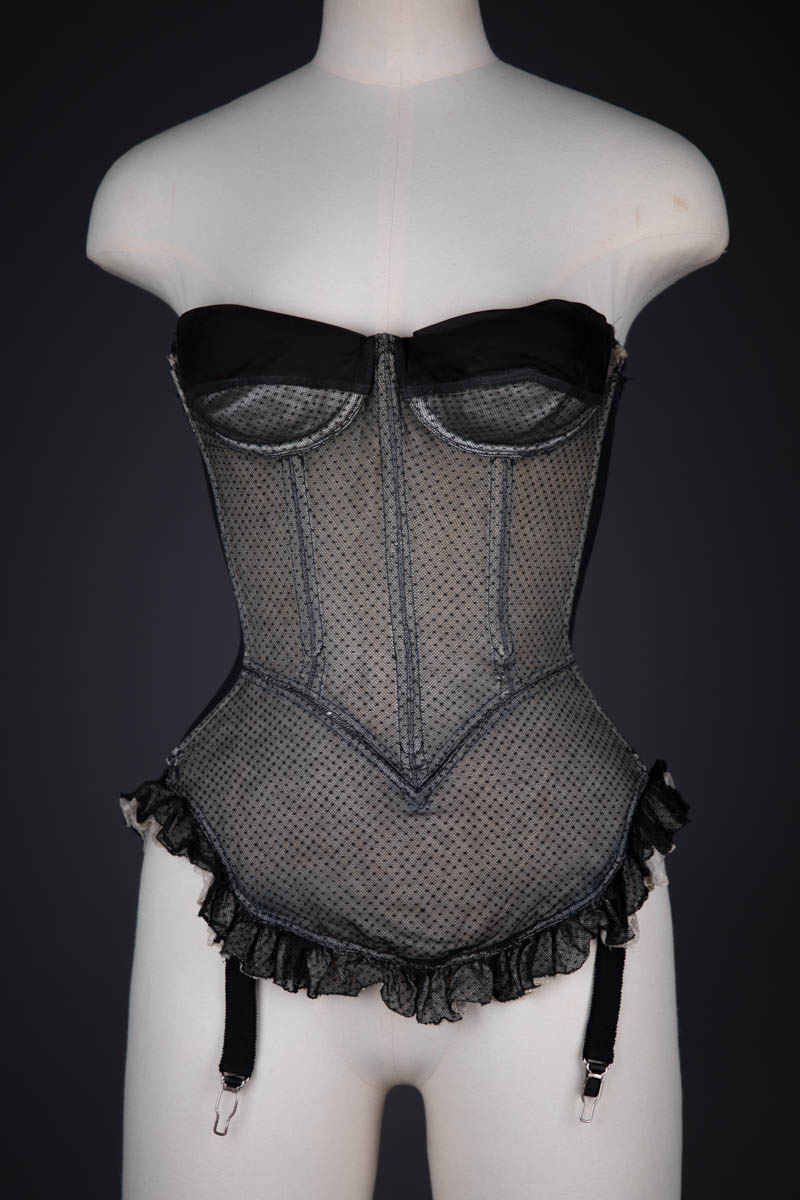 Point D'Esprit Tulle Corselet By Charmis, c. 1955, France. The Underpinnings Museum. Photography by Tigz Rice