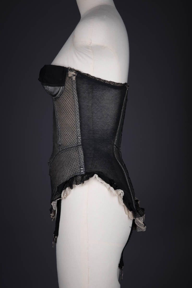 Point D'Esprit Tulle Corselet By Charmis, c. 1955, France. The Underpinnings Museum. Photography by Tigz Rice