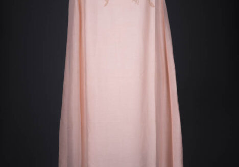 Monogrammed Silk Nightgown With Lace Appliqué & Shoulder Bow, c. 1920s, Great Britain. The Underpinnings Museum. Photography by Tigz Rice.