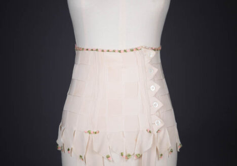 Silk Georgette Ribbon Girdle With Button Fastenings And Lacing, c. 1920s, France. The Underpinnings Museum. Photography By Tigz Rice.