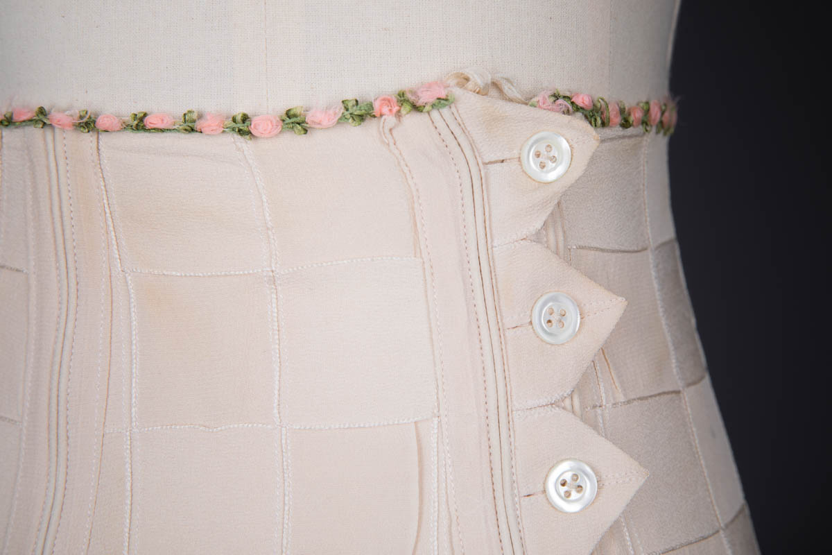 Silk Georgette Ribbon Girdle With Button Fastenings And Lacing, c. 1920s, France. The Underpinnings Museum. Photography By Tigz Rice.