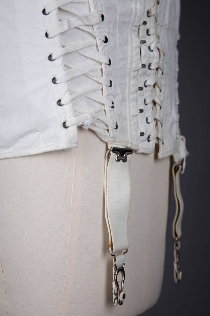 White Cotton Adjustable Maternity Corset By Gossard, c. 1914, USA. The Underpinnings Museum. Photography by Tigz Rice
