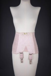 Tea Rose Geometric Brocade & Elastic Girdle By Kestos, c. 1930s, Great Britain. The Underpinnings Museum. Photography by Tigz Rice