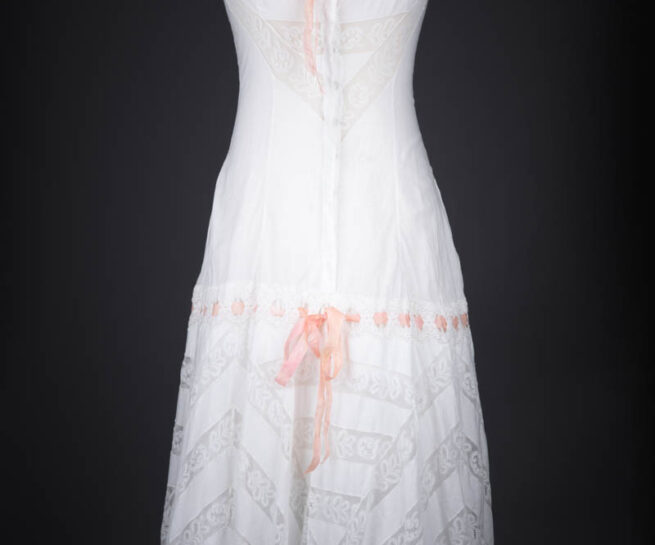 Monogrammed Cotton Lawn Chemise With Insertion Lace & Ribbonslot Trim, c. 1910s, Austria. The Underpinnings Museum. Photography by Tigz Rice