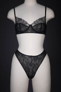 Chantilly Lace & Silk Underwired Bra & High Leg Briefs By Carine Gilson, c. 1990s, Belgium. The Underpinnings Museum. Photography by Tigz Rice.