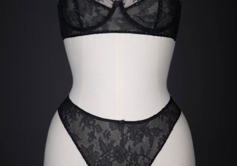 Chantilly Lace & Silk Underwired Bra & High Leg Briefs By Carine Gilson, c. 1990s, Belgium. The Underpinnings Museum. Photography by Tigz Rice.